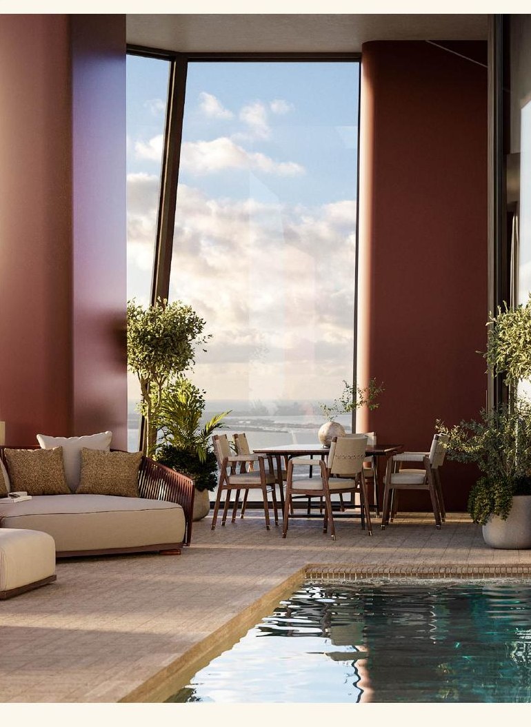 Penthouse billiards room with custom pool table