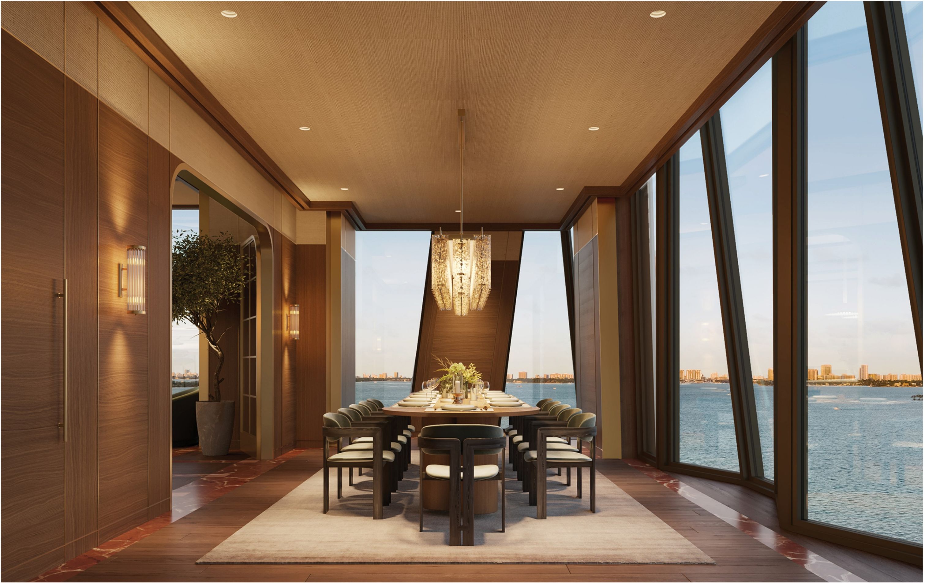 Major Food Group residents-only private dining room with bay views